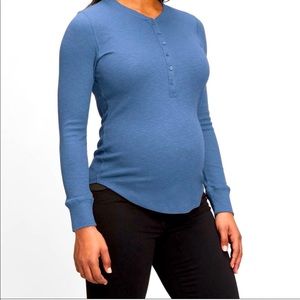 Maternity Ribbed Henley Tee
